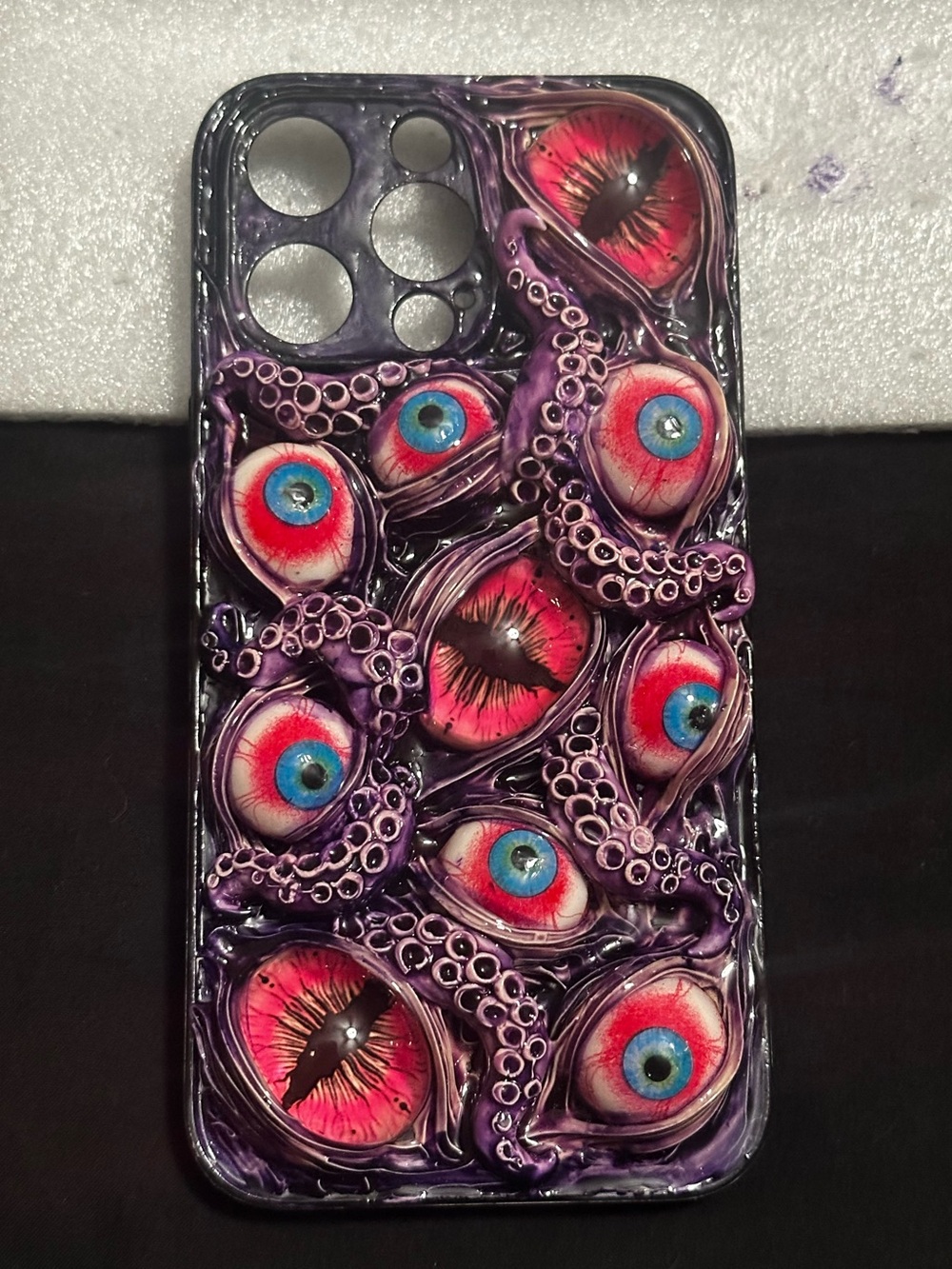 iPhone 14 Pro Max Custom Phone Case Tentacle  and Eye Design horror gore Apple